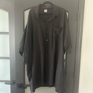 Men’s Big and Tall short sleeve button down shirt black 5XL